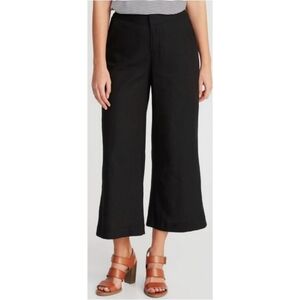 Old Navy High-Rise Linen-Blend Wide-Leg Cropped Pants Women's Size S Black